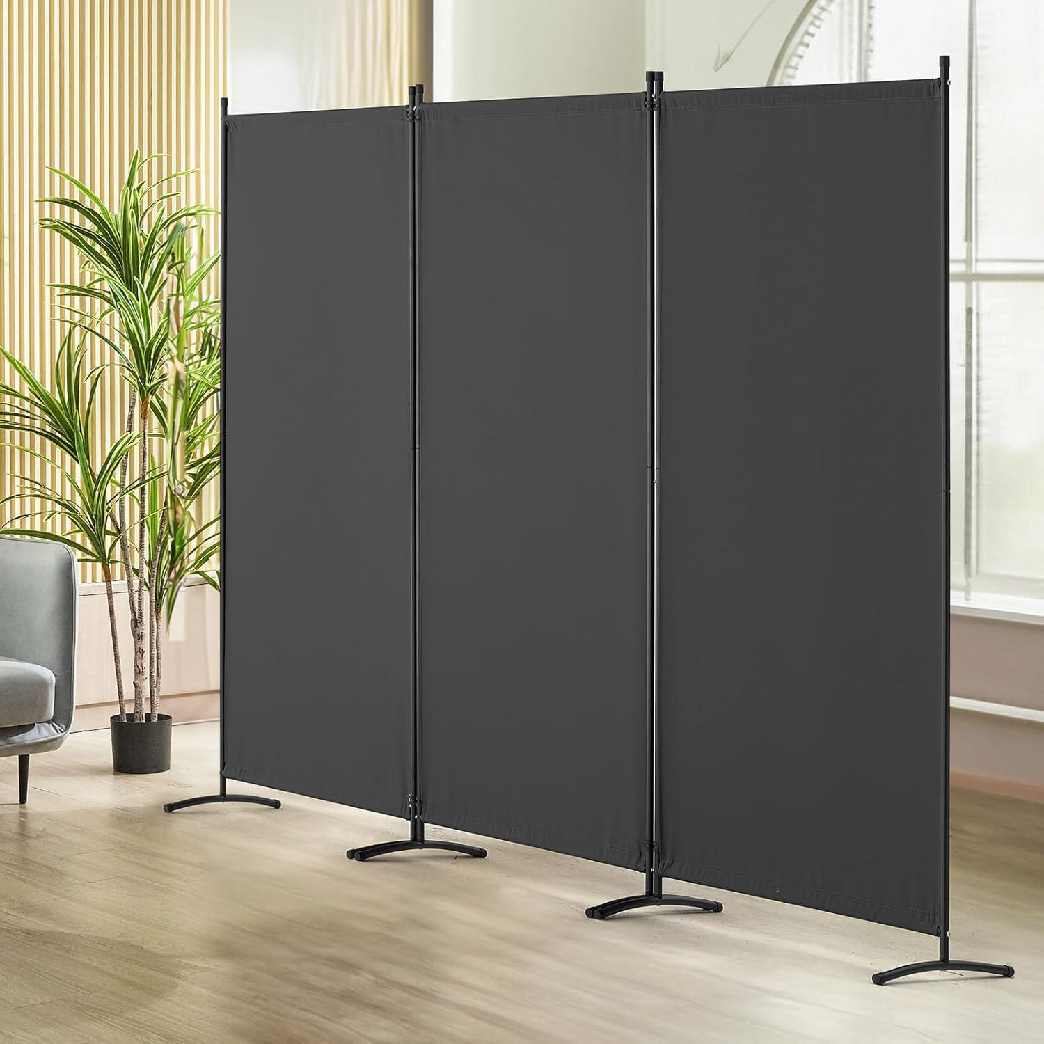 image:imageVEVOR Room Divider 4 Panel Room Dividers and Folding Privacy Screens Fabric Partition Room Dividers for Office Bedroom Dining Room Study Freestanding GreyGrey