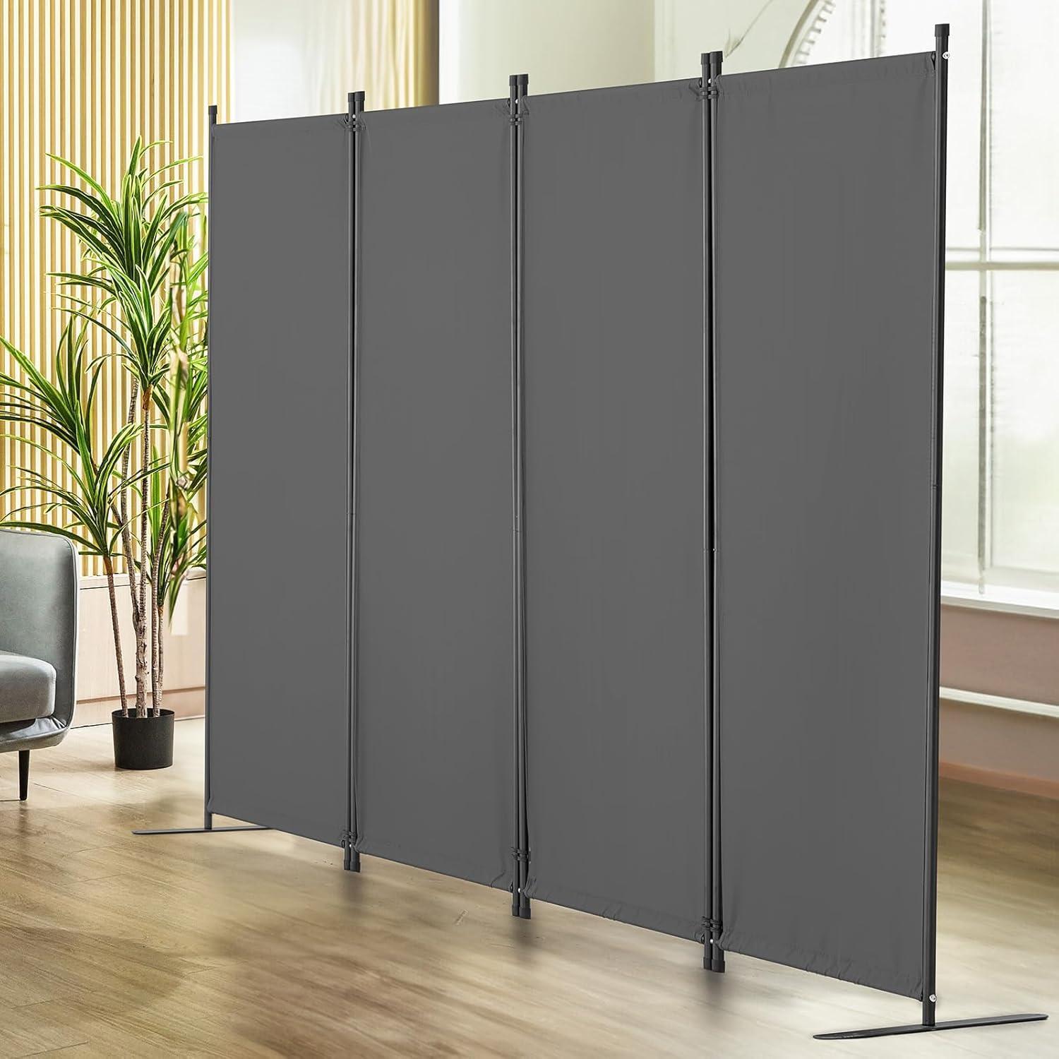 image:imageVEVOR Room Divider 4 Panel Room Dividers and Folding Privacy Screens Fabric Partition Room Dividers for Office Bedroom Dining Room Study Freestanding GreyGrey