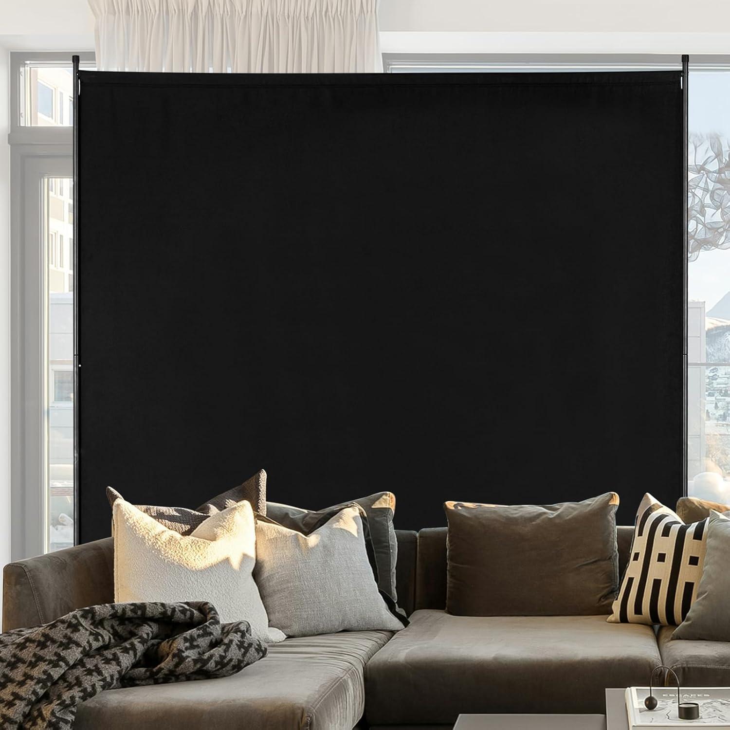 image:imageVEVOR Room Divider Single Panel Room Divider 6FT Privacy Screen Indoor Partition Divider for Room Separation Freestanding Room Divider Panel for Office Bedroom BlackBlack
