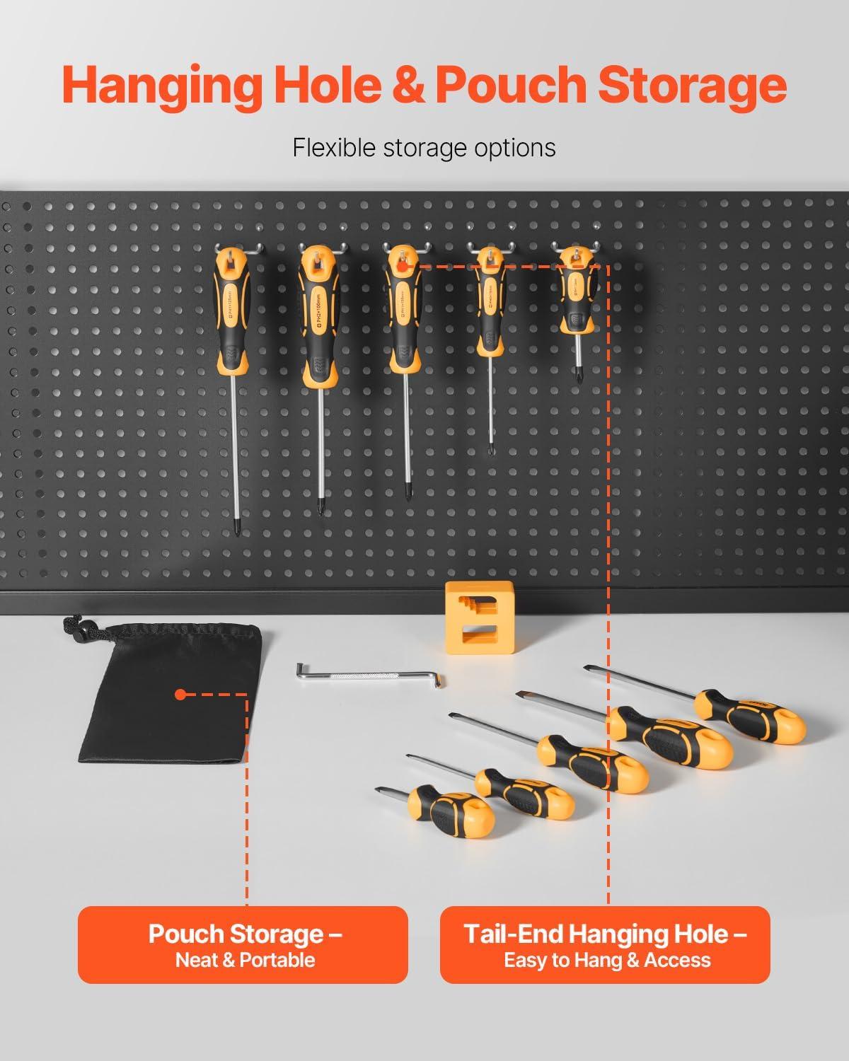 image:imageVEVOR Screwdriver Set 13 in 1 Magnetic Multi Bit Mini Nut Driver Set Phillips Flat Head Torx Square Bits for Men Manual Precision Repair Tool Kit for Sockets Furniture Home Appliances Cars12 in 1 Fiexed Type