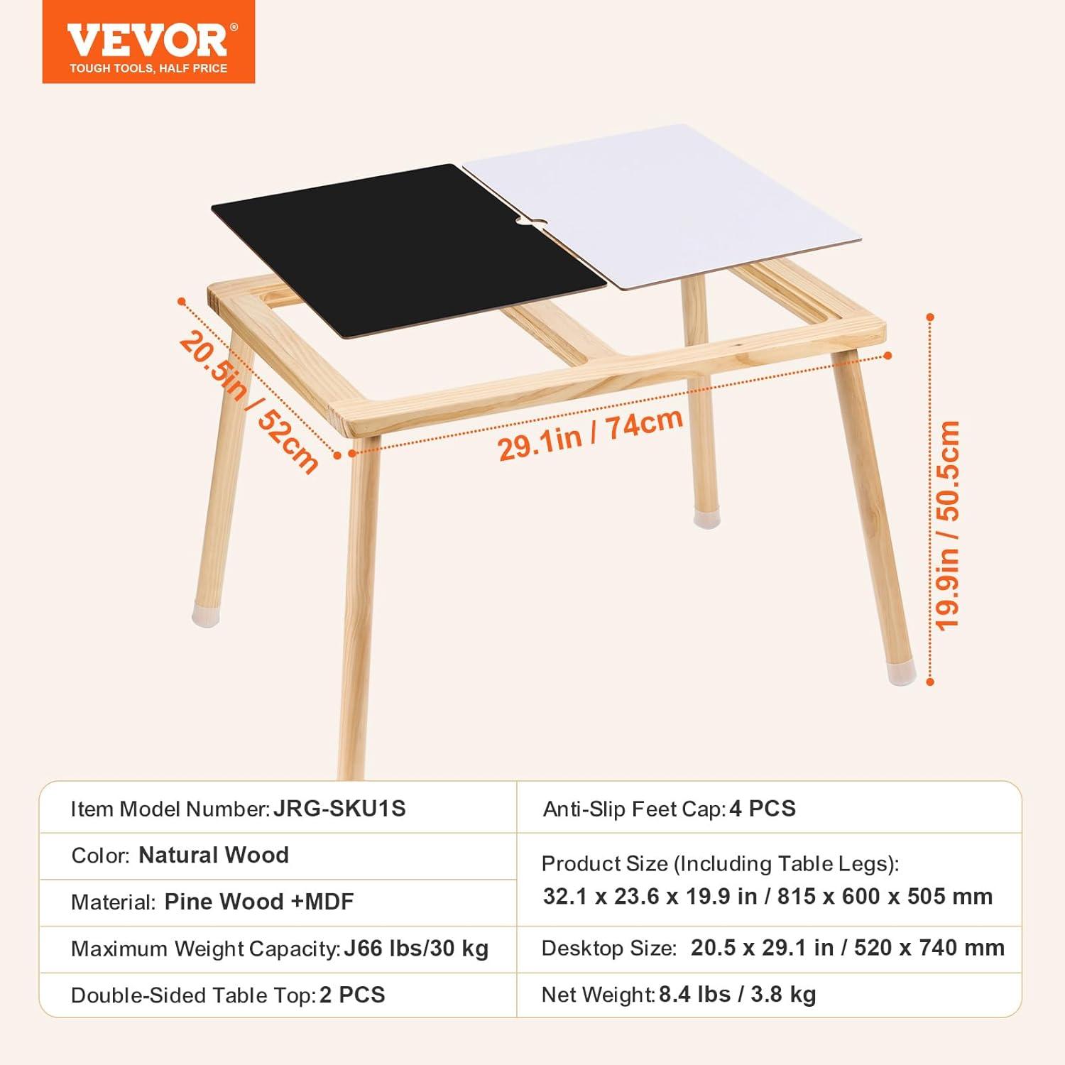image:imageVEVOR Sensory Table for Toddlers Kids Activity Table with DoubleSided Tabletop amp NonSlip Feet IndoorOutdoor Play Activity Table Wooden Sensory Table for Drawing Studying Ideal Gift for Boy Girl