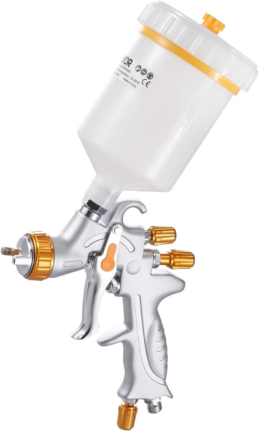 image:imageVEVOR Siphon Feed Spray Gun High Atomization Air Paint Spray Gun 1000cc Automotive Paint Sprayer with 18 mm Nozzle Adjustable Flow Rate amp Air Volume for Car Furniture Wall House PaintingHVLP 131417mm