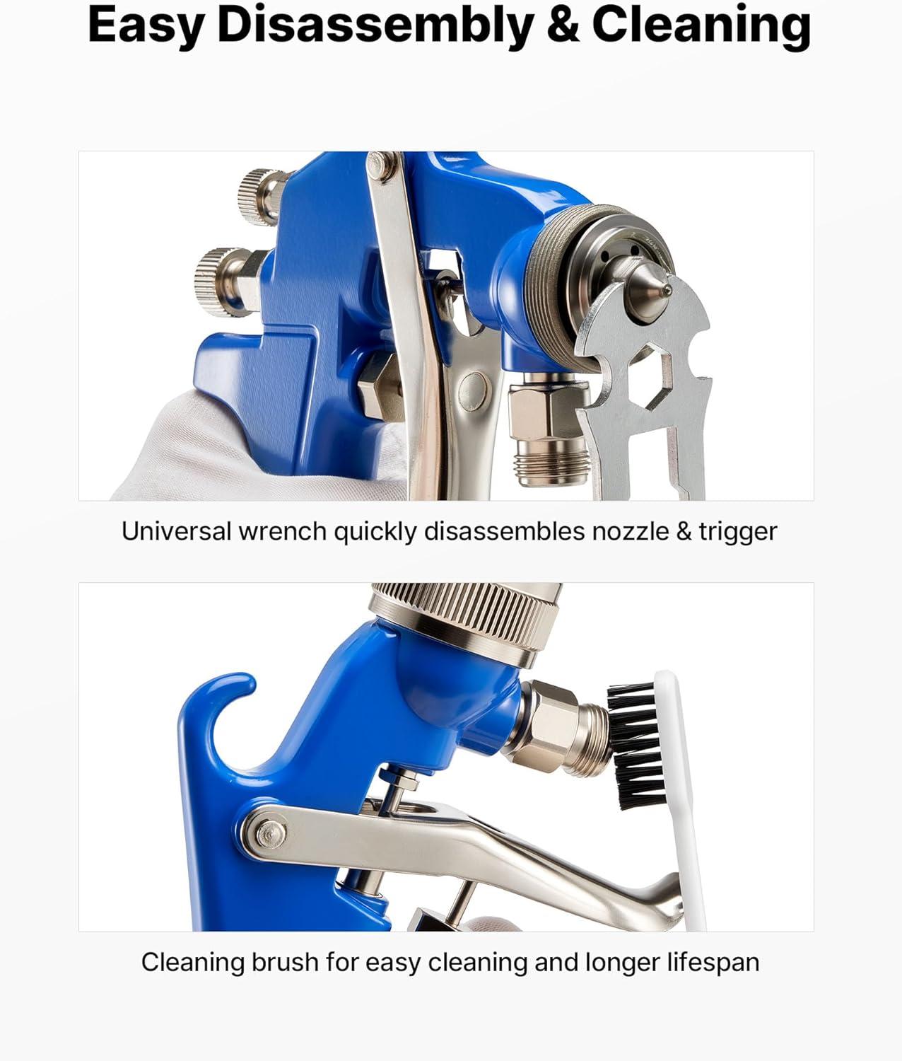 image:imageVEVOR Siphon Feed Spray Gun High Atomization Air Paint Spray Gun 1000cc Automotive Paint Sprayer with 18 mm Nozzle Adjustable Flow Rate amp Air Volume for Car Furniture Wall House PaintingSiphon 18 mm