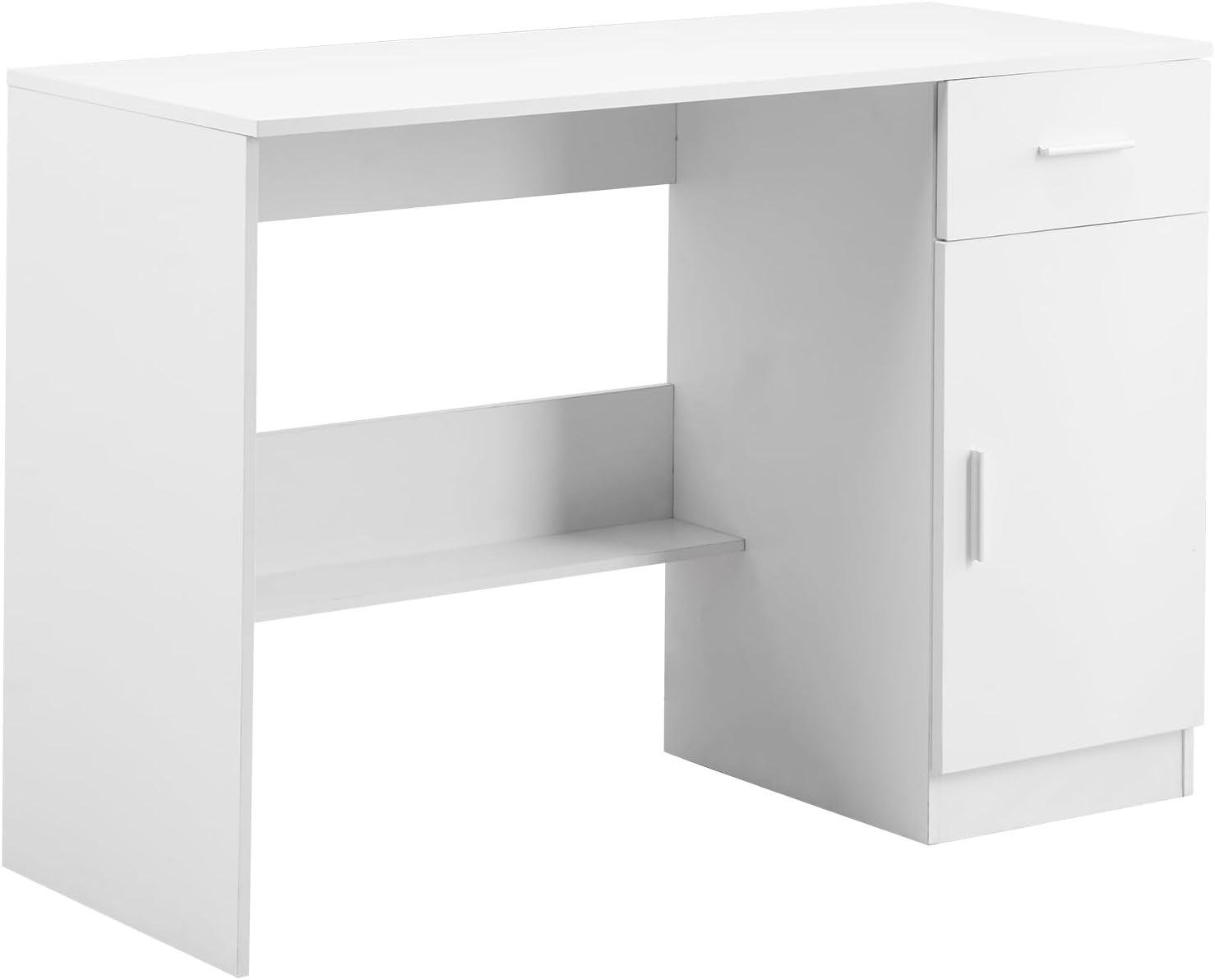 image:imageVEVOR Small Desk with Drawers Kids Desk for Bedroom Wooden Simple Study Table for Drawing Reading Writing Rectangle MDF Furniture Study Storage Table for Home Office White Wood4134D x 1732W x 2957H