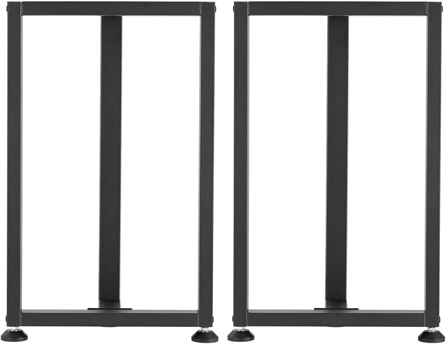 image:imageVEVOR Table Legs 291 H x 177 W Square T Shape Steel Furniture Legs Modular Design Easy Assembly 2204 lbs Max Load Heavy Duty for Home Office Desk Dinner Table Workbenches Set of 2 Black
