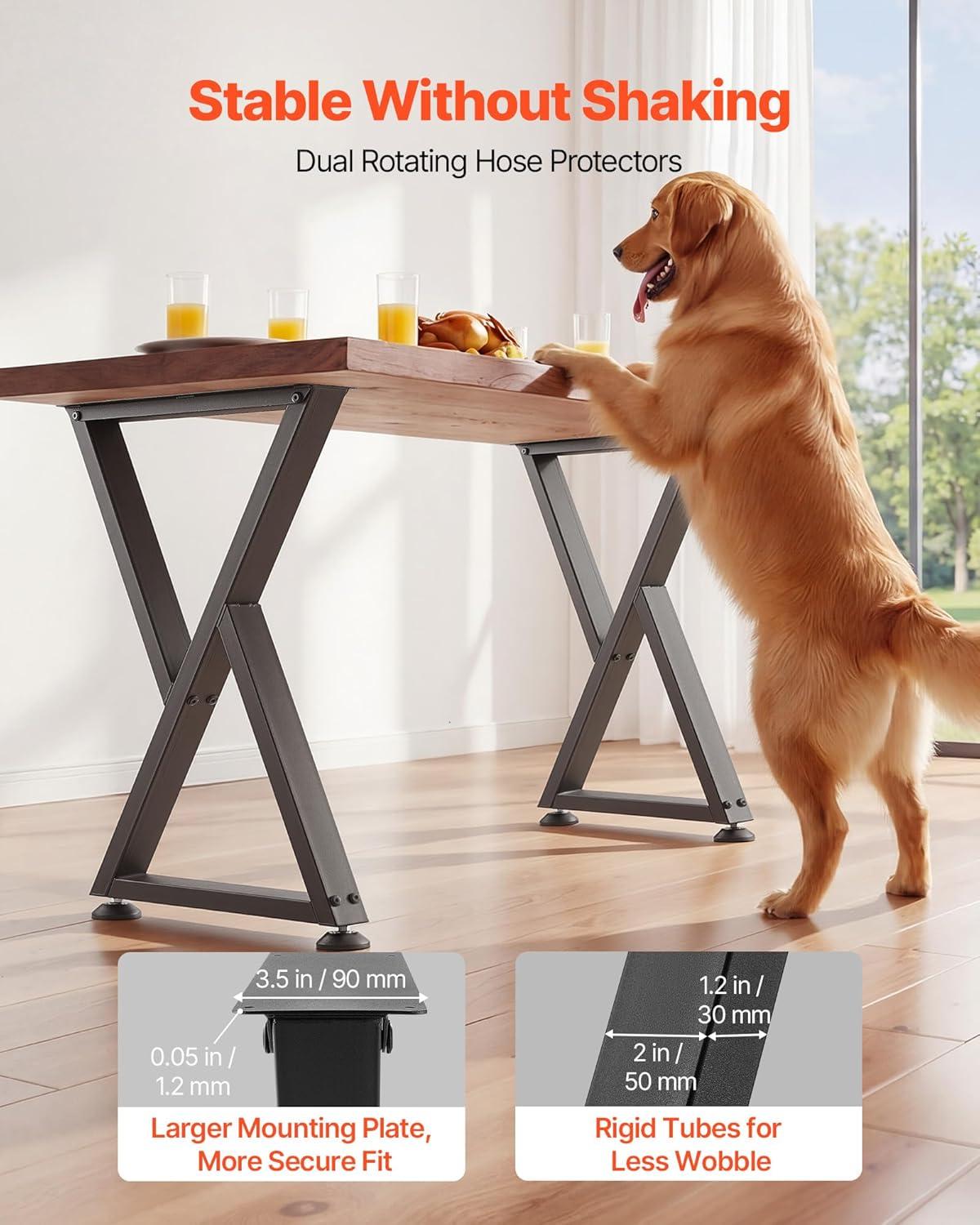 image:imageVEVOR Table Legs 291 H x 186 W Steel Furniture Legs Modular Design Easy Assembly 2204 lbs Max Load Heavy Duty Z Shape for Home Office Desk DIY Coffee Dinner Tables Workbench2 PCS Black