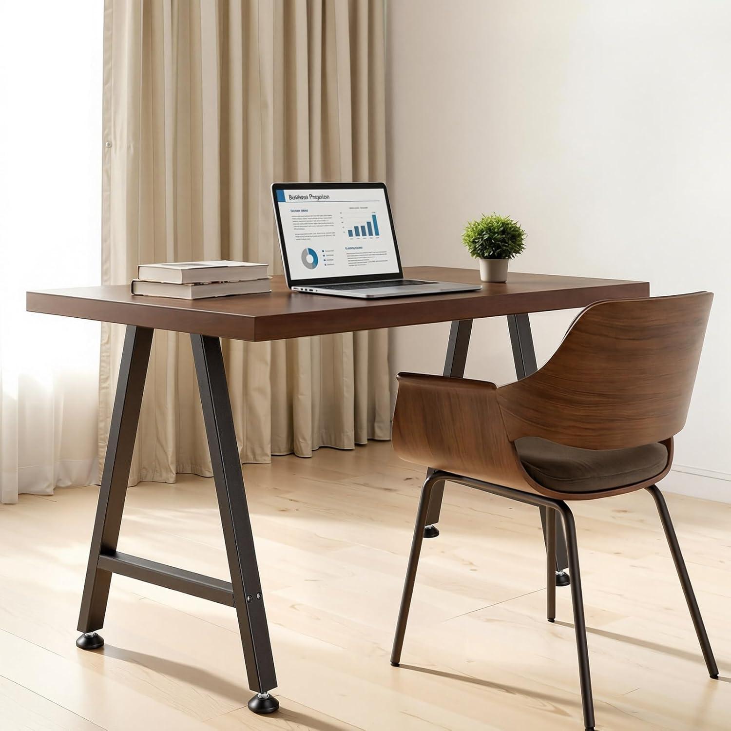 image:imageVEVOR Table Legs 291 H x 217 W Trapezoid Steel Furniture Legs Modular Design Easy Assembly 2204 lbs Max Load Heavy Duty Ideal for Home Office Desk Coffee Dinner Bar TablesSet of 2 Black