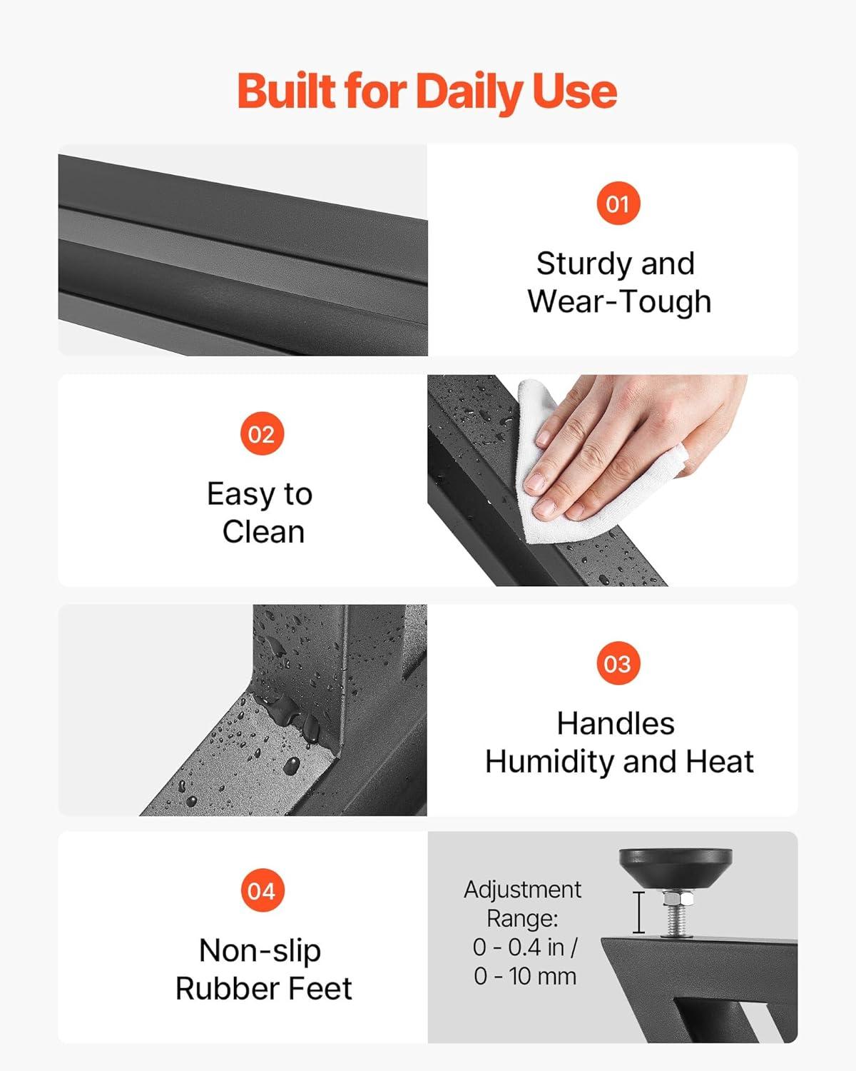 image:imageVEVOR Table Legs 291 H x 24 W Steel Furniture Legs 2204 lbs Max Load Heavy Duty Easy Installation Sturdy amp Stable for Home Office Desk DIY Coffee Dinner Bar Tables WorkbenchSet of 2 Black