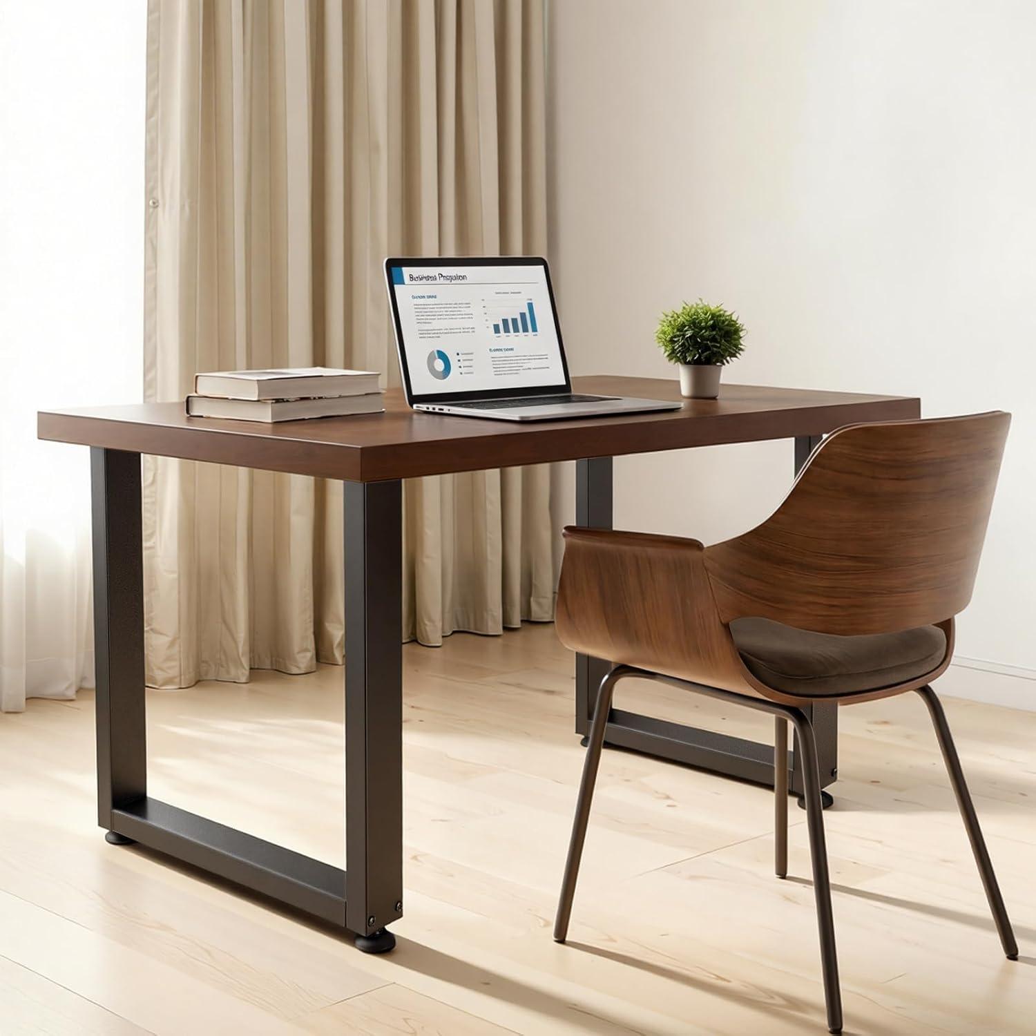 image:imageVEVOR Table Legs 295 H x 236 W Square Steel Furniture Legs Modular Design Easy Assembly 2204 lbs Max Load Heavy Duty for Home Office Desk Workbenches Dinner Bar Tables Set of 2 Black
