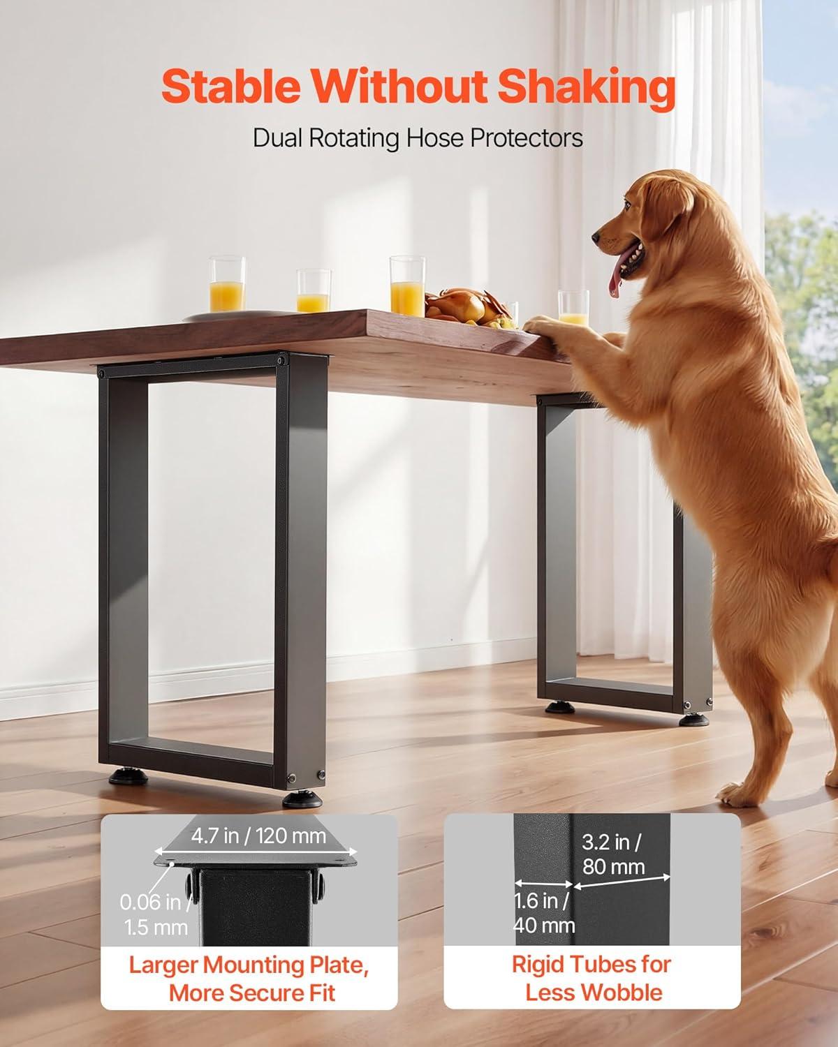 image:imageVEVOR Table Legs 295 H x 236 W Square Steel Furniture Legs Modular Design Easy Assembly 2204 lbs Max Load Heavy Duty for Home Office Desk Workbenches Dinner Bar Tables Set of 2 Black