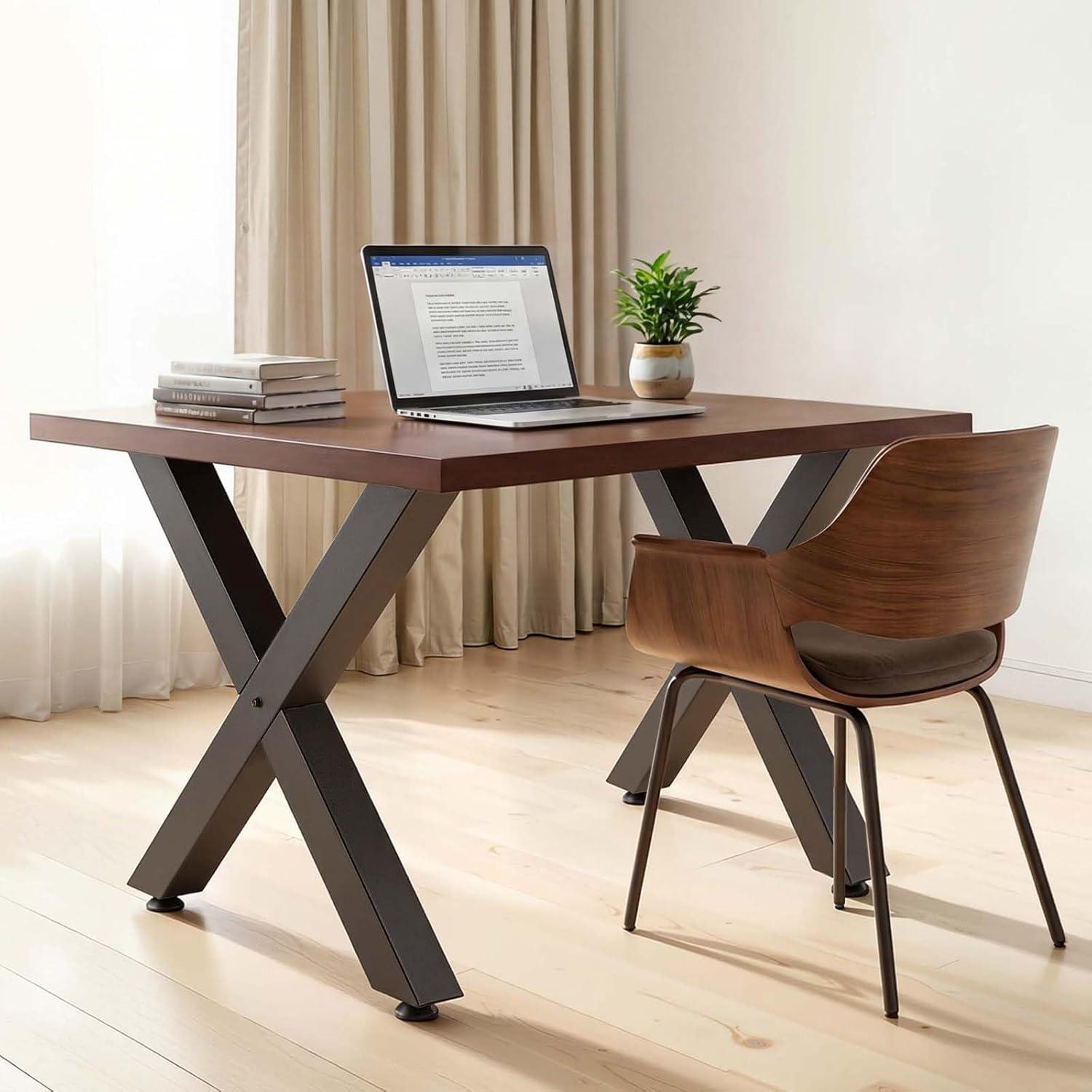 image:imageVEVOR Table Legs 295 H x 299 W Steel Furniture Legs Modular Design Easy Assembly 2204 lbs Max Load Heavy Duty for Home Office Desk Coffee Dinner Bar Tables Workbench2 PCS X Frame Black