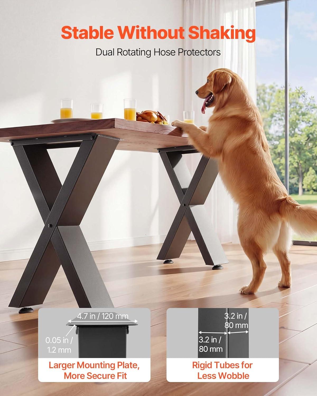 image:imageVEVOR Table Legs 295 H x 311 W Steel Furniture Legs Modular Design Easy Assembly 2204 lbs Max Load Heavy Duty for Home Office Desk Coffee Dinner Bar Tables Workbench2 PCS X Frame Black