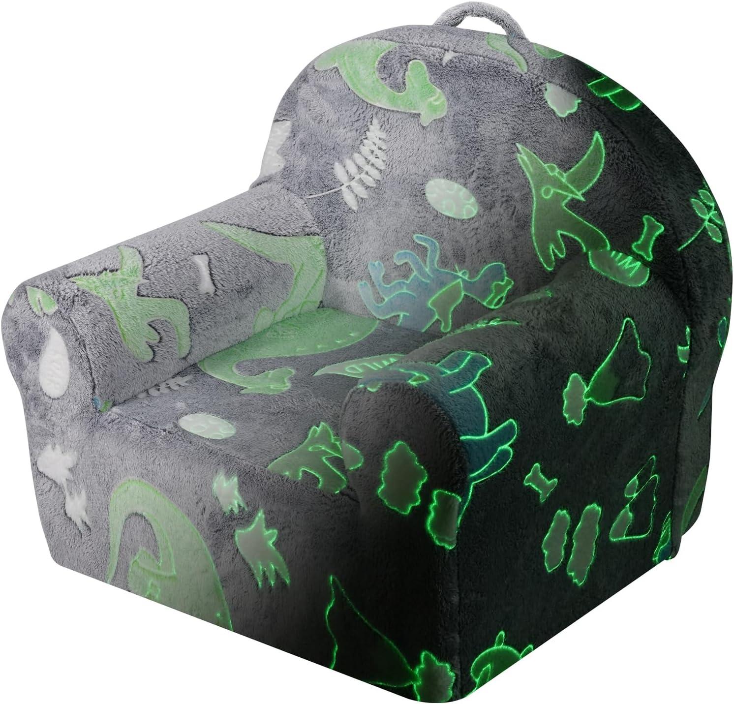 image:imageVEVOR Toddler Chair Kids Armchair Comfy Toddler Couch Sofa Bed Glow in The Dark Kids Chair Seat Playroom Furniture for Kids Girls amp Boys Grey