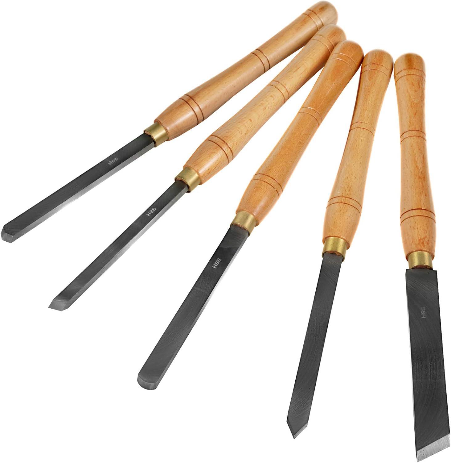 image:imageVEVOR Woodworking Lathe Chisel Set 8 Pieces HSS Steel Blades Wood Turning Tools Wooden Case for Storage for Carving Root Furniture One Free Chisel8pcs
