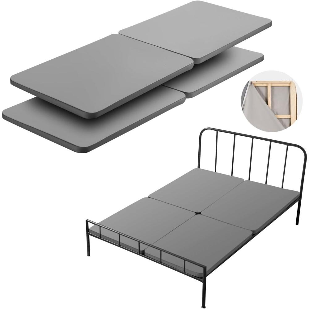 image:imageVEVOR 15 in Bunkie Board Queen Size Wooden Mattress Support for Bed Bed Board Slats with 200D Oxford Cloth Easy Assembly Support Under Mattress 4 PiecesQueen
