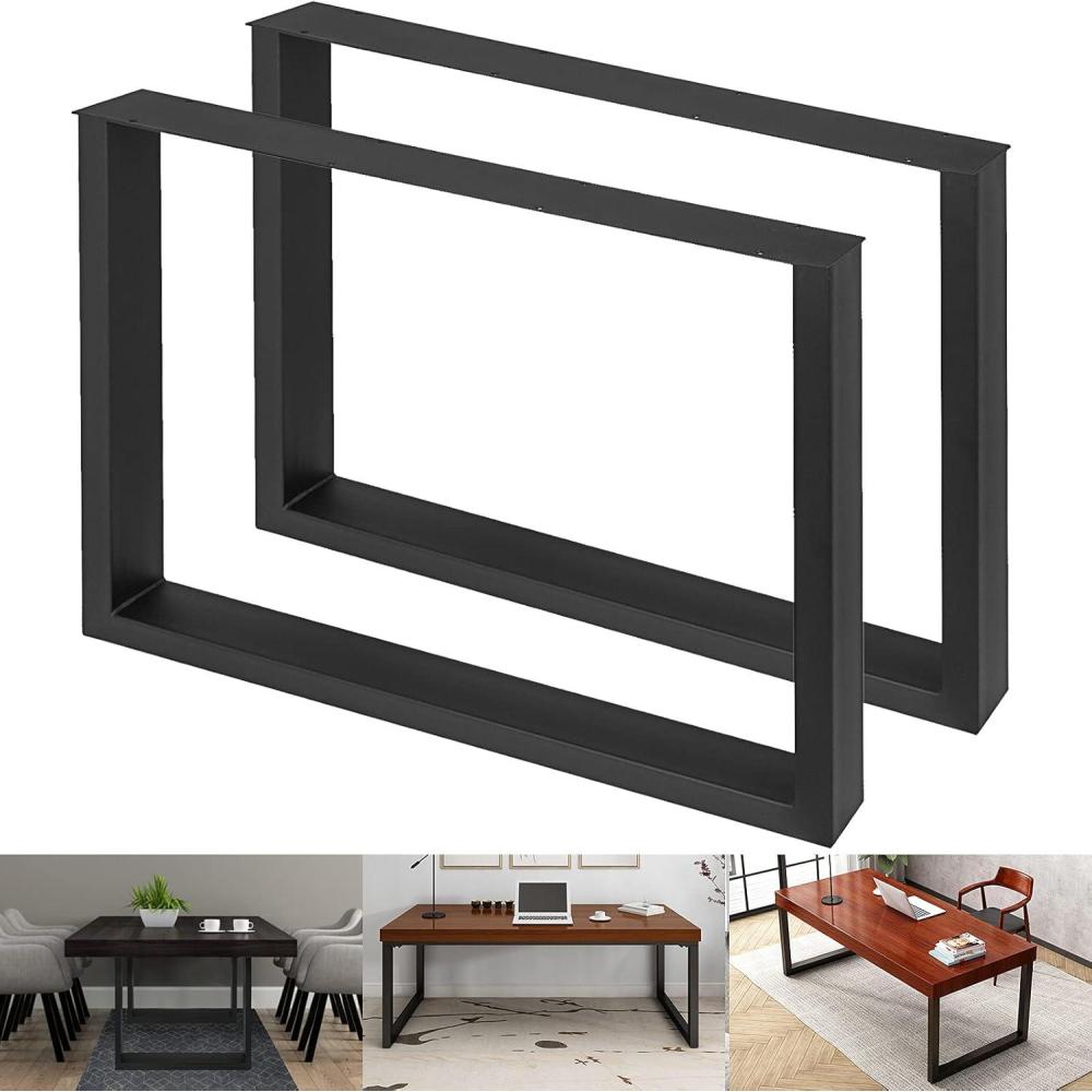 image:imageVEVOR 28 Inch Adjustable Furniture Legs Square Reinforced Steel Office Table Legs Set of 2 for DIY Max Load 1000 lbs Heavy Duty Desk Legs Quick Instalation amp Rich Accessories Legs Black28H x 236W