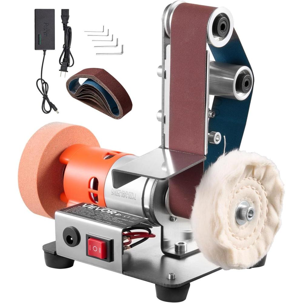 image:imageVEVOR 5 Disc Sander amp 1 x 30 Belt Sander 250W Benchtop Belt Disc Sanders Combo with 045 Adjustable Worktable amp Dust Collection Ports for Woodworking Furniture Refinishing DIY Crafting3in1 Mini Belt Sander