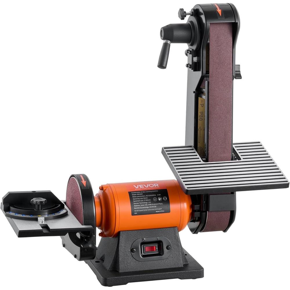 image:imageVEVOR 5 Disc Sander amp 1 x 30 Belt Sander 250W Benchtop Belt Disc Sanders Combo with 045 Adjustable Worktable amp Dust Collection Ports for Woodworking Furniture Refinishing DIY Crafting6 Disc 2 x 42 Belt Sander Combo