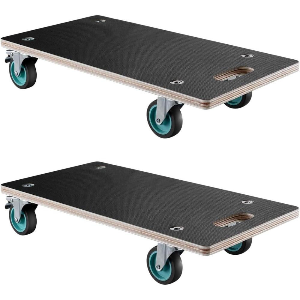 image:imageVEVOR Furniture Dolly 551 lbs Load Capacity Furniture Moving Dollies with 4 TPR Silent Wheels Rectangle Multifunctional Flat Dolly for Piano Furniture Couch Washing Machine Fridge 2 Pack Black226in X 114in