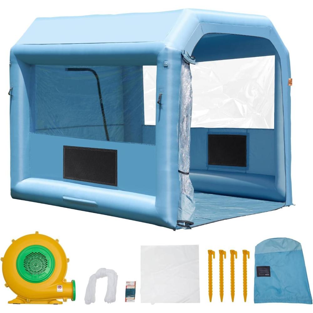 image:imageVEVOR Inflatable Paint Booth 98 x 82 x 82 ft Inflatable Spray Booth with 550W Powerful Blower and Air Filter System Portable Car Paint Booth for Motorcycle Bicycle Small Furniture Painting10x85x85ft