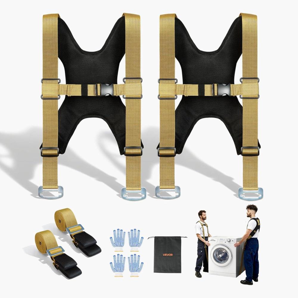 image:imageVEVOR Moving Straps Supports up to 1000 lbs 2Person Lifting and Moving System with 2 Harness amp 2 LoadBearing Straps Adjustable Lifting for Furniture Appliances Mattresses
