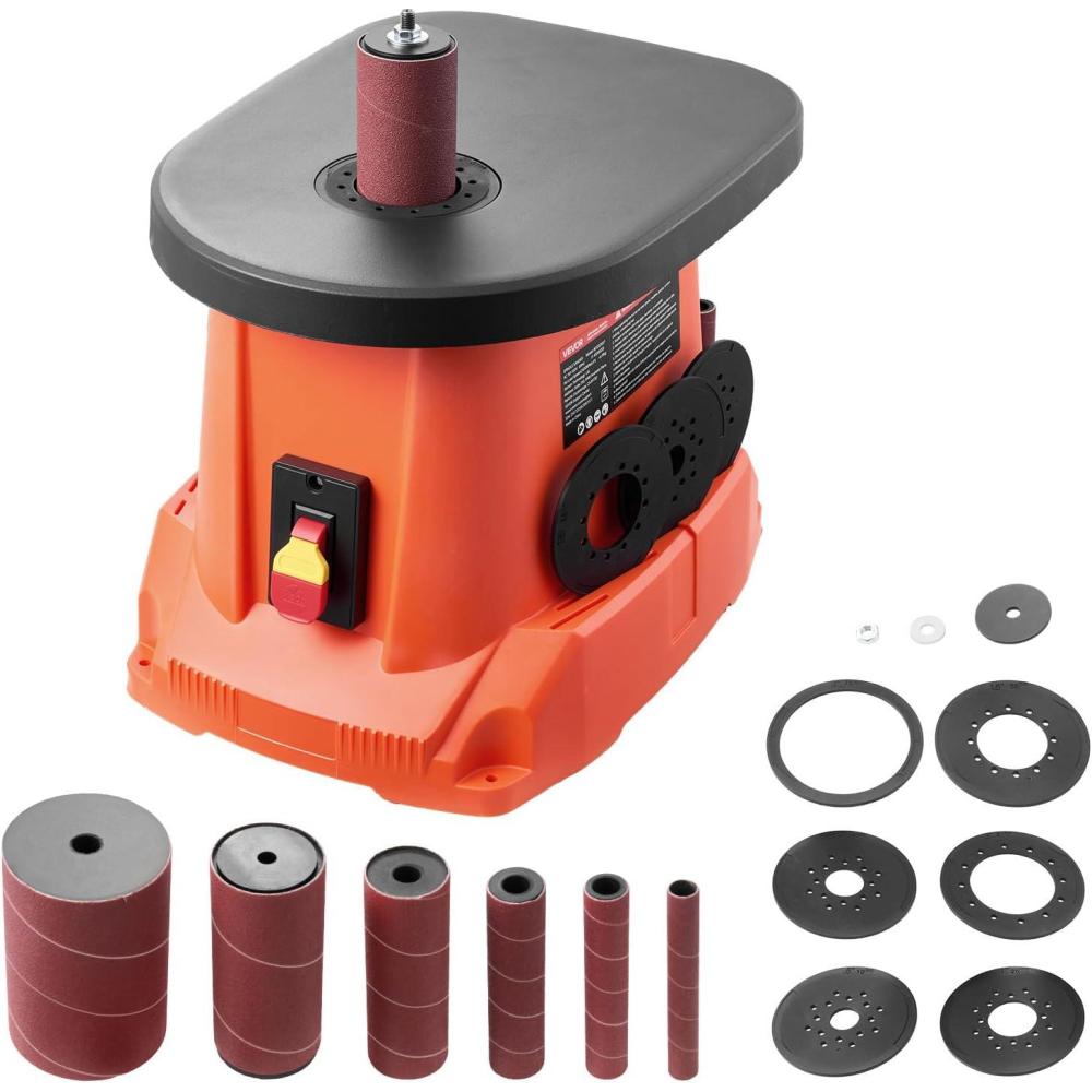 image:imageVEVOR Oscillating Spindle Sander 2400RPM Benchtop Spindle Sander with 6 Sleeves 123 58 Stroke 156 x 116 Cast Iron Worktable for Furniture Finishing Crafts Sanding DIY Woodworking156x116