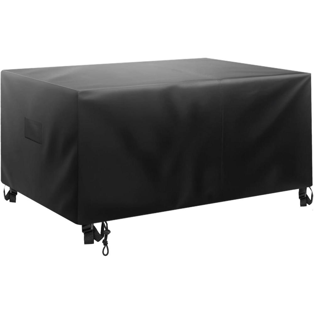 image:imageVEVOR Patio Furniture Cover 420D Heavy Duty Waterproof Outdoor Dining Table and Chairs Cover Large Rectangular Patio Table Covers with Air Vent for All Weather 110L x 84W x 28H inch Black74L x 74W x 28H