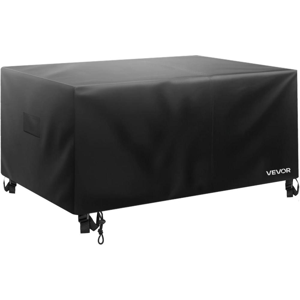 image:imageVEVOR Patio Furniture Cover 420D Heavy Duty Waterproof Outdoor Dining Table and Chairs Cover Large Rectangular Patio Table Covers with Air Vent for All Weather 110L x 84W x 28H inch Black126l X 126w X 32h