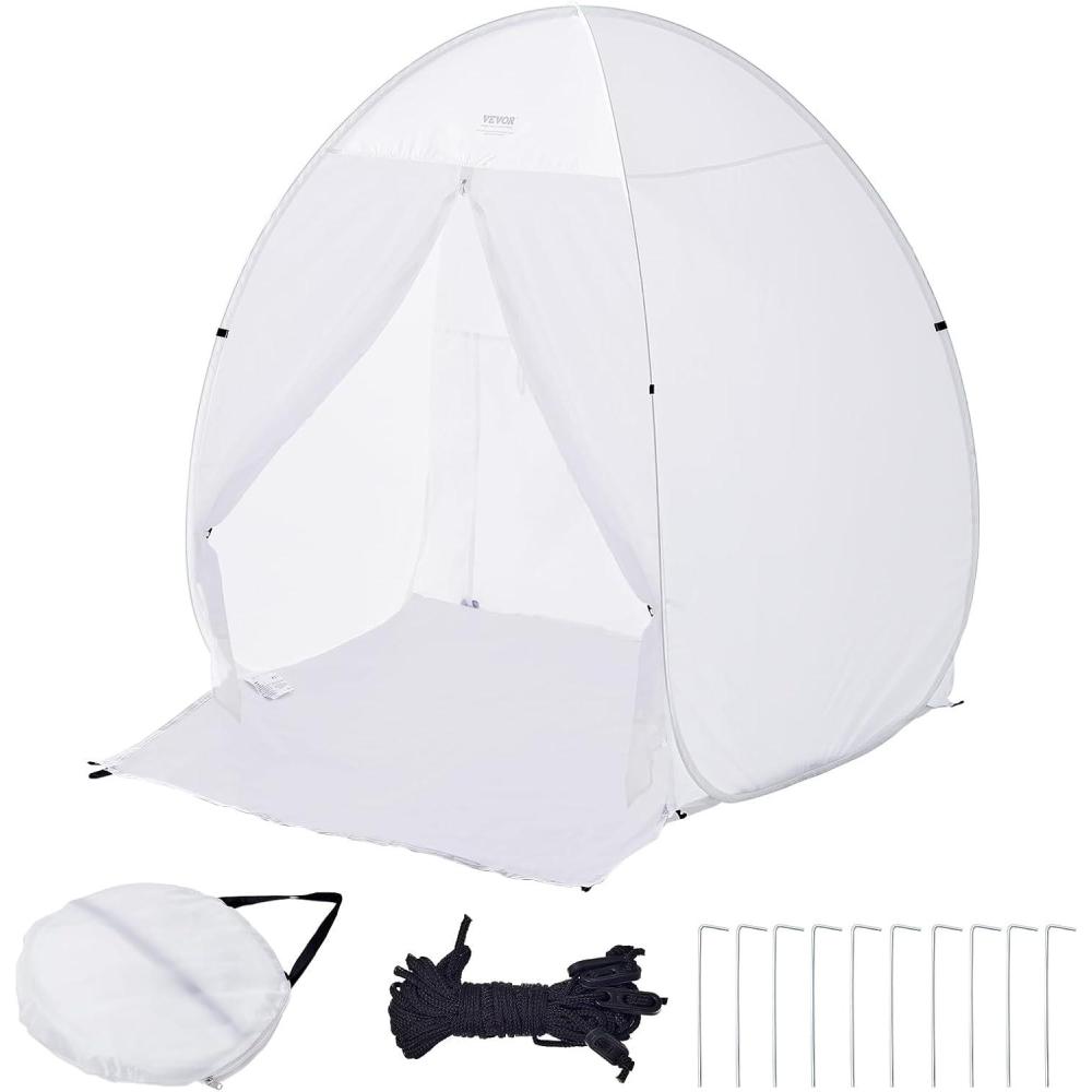 image:imageVEVOR Portable Paint Booth Larger Spray Paint Tent with Builtin Floor amp Mesh Screen amp Windproof Hooks Painting Tent Station for Furniture DIY Hobby Tool 75x52x52ft Spray Paint ShelterL60w60h70inch