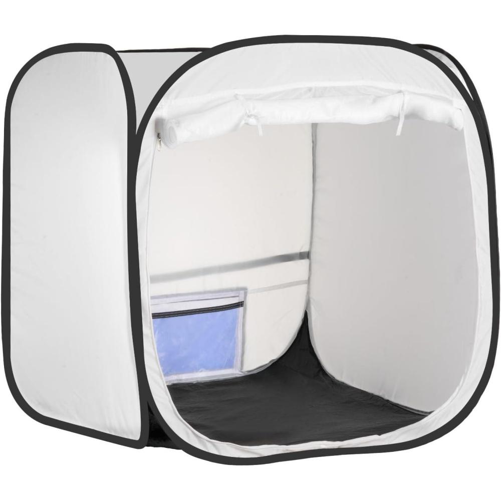 image:imageVEVOR Portable Paint Booth Larger Spray Paint Tent with Builtin Floor amp Mesh Screen amp Windproof Hooks Painting Tent Station for Furniture DIY Hobby Tool 75x52x52ft Spray Paint ShelterL30W30H30inch