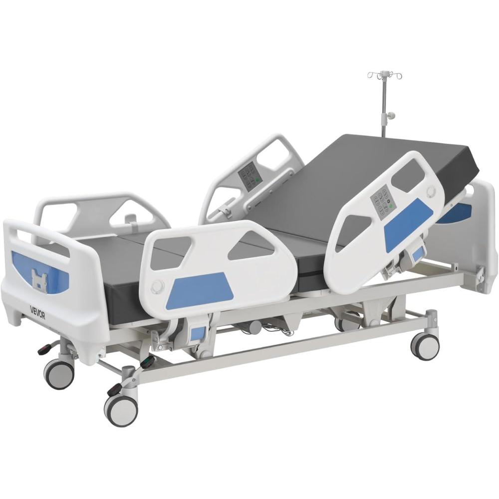 image:imageVEVOR Premium 3 Function Full Electric Hospital Bed ICU Electric Medical Bed with Backrest Legrest amp Height Adjustment 5 Locking Casters HighDensity Mattress for Home Hospital 550LBS Loading854X425x33inch