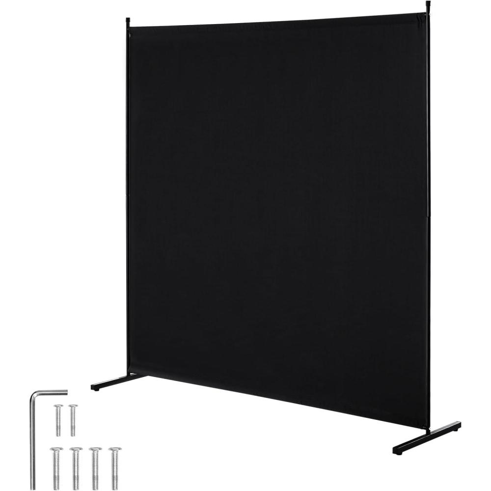image:imageVEVOR Room Divider Single Panel Room Divider 6FT Privacy Screen Indoor Partition Divider for Room Separation Freestanding Room Divider Panel for Office Bedroom BlackBlack