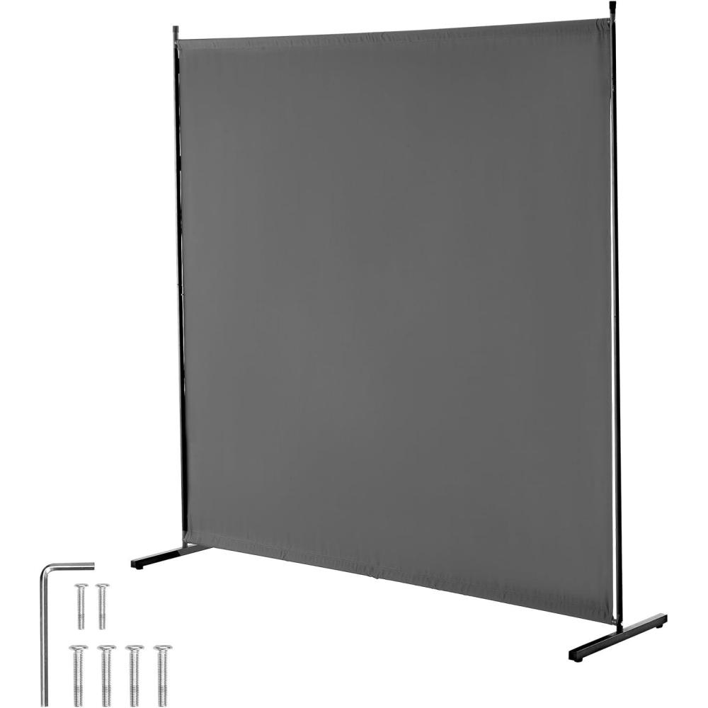 image:imageVEVOR Room Divider Single Panel Room Divider 6FT Privacy Screen Indoor Partition Divider for Room Separation Freestanding Room Divider Panel for Office Bedroom BlackGrey