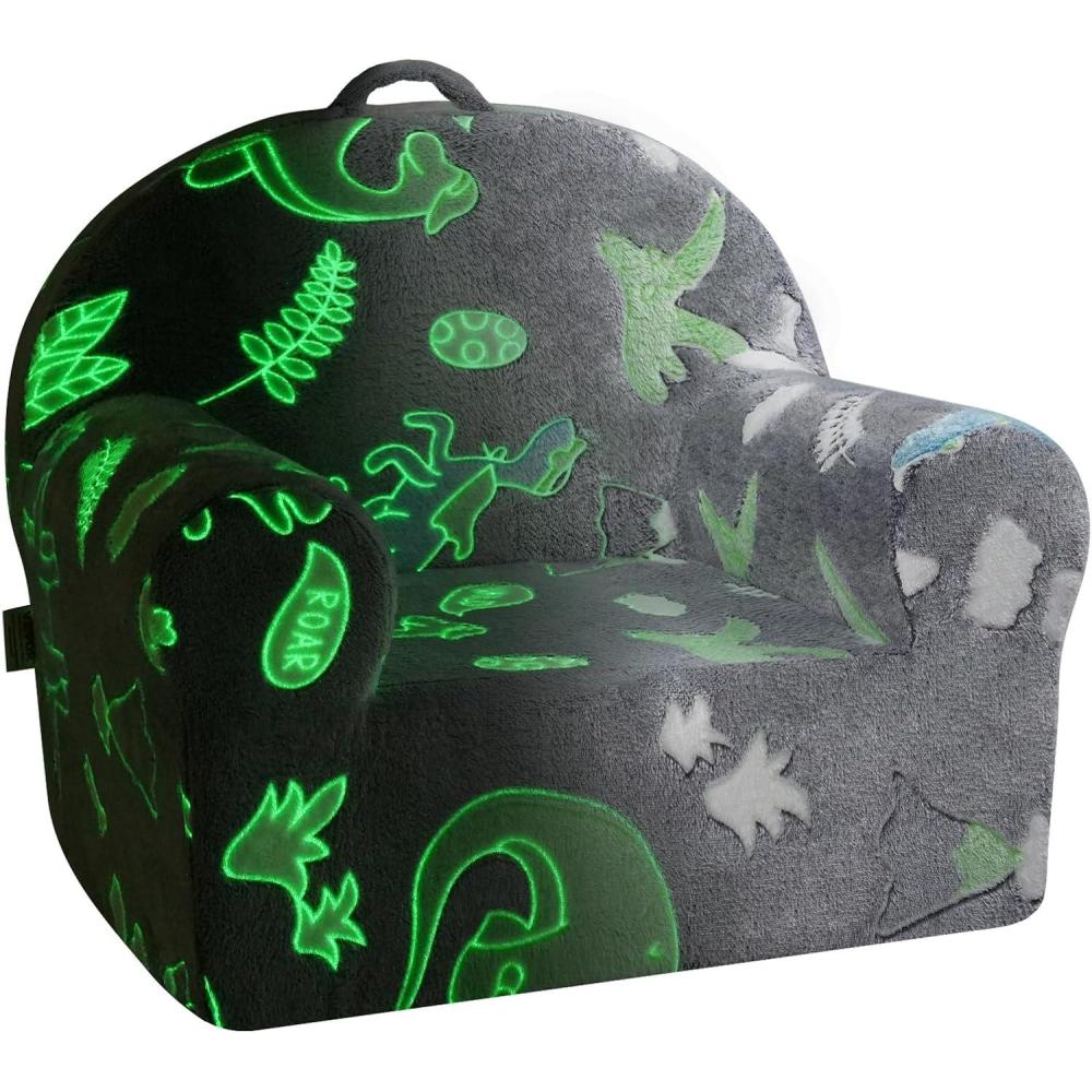 image:imageVEVOR Toddler Chair Kids Armchair Comfy Toddler Couch Sofa Bed Glow in The Dark Kids Chair Seat Playroom Furniture for Kids Girls amp Boys Grey