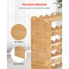 VEVOR 15 Bottle Wine Rack,Iron Freestanding Floor Wine Holder, Mini Bar Stand Liquor Cabinet with Wood Tabletop, for Home Bar,Kitchen,Living Room,Dining Room,16.9”L X 11.4”W X 35.2”H(37.6 X 9.8 X 46.9 in)
