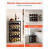VEVOR 15 Bottle Wine Rack,Iron Freestanding Floor Wine Holder, Mini Bar Stand Liquor Cabinet with Wood Tabletop, for Home Bar,Kitchen,Living Room,Dining Room,16.9”L X 11.4”W X 35.2”H(24 Bottle)