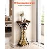VEVOR 15 Bottle Wine Rack,Iron Freestanding Floor Wine Holder, Mini Bar Stand Liquor Cabinet with Wood Tabletop, for Home Bar,Kitchen,Living Room,Dining Room,16.9”L X 11.4”W X 35.2”H(15 Bottles)