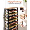 VEVOR 15 Bottle Wine Rack,Iron Freestanding Floor Wine Holder, Mini Bar Stand Liquor Cabinet with Wood Tabletop, for Home Bar,Kitchen,Living Room,Dining Room,16.9”L X 11.4”W X 35.2”H(48 Bottles)