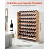 VEVOR 15 Bottle Wine Rack,Iron Freestanding Floor Wine Holder, Mini Bar Stand Liquor Cabinet with Wood Tabletop, for Home Bar,Kitchen,Living Room,Dining Room,16.9”L X 11.4”W X 35.2”H(37.6 X 9.8 X 46.9 in)