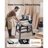 VEVOR 16″ Drum Sander with Stand & Extension Tables, 1.5HP 1720RPM Dual Motor Drum Sander for Woodworking – Variable Speed Conveyor Belt, 4″ Dust Collection Port for Cabinet & Furniture Finishing(16-Inch)