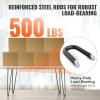 VEVOR 16″ Hairpin Furniture Legs, Metal Home DIY Projects for Nightstand, Coffee Table, Desk, 500lbs Load Capacity with Rubber Floor Protectors, Metal Heavy Duty Sturdy Modern Table Legs, 4PCS Black(Hairpin-2 rods solid)