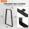 VEVOR 16 inch Trapezoid Steel Table Legs, Replacement Furniture Legs Set of 2 for DIY Coffee Tables, Modern Desks, Bench, Night Stands, Sofa, Max Load 400 lbs Heavy Duty, Quick Instalation Legs Black(Modern)