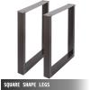 VEVOR 28 Inch Adjustable Furniture Legs, Square Reinforced Steel Office Table Legs Set of 2 for DIY, Max Load 1000 lbs Heavy Duty Desk Legs, Quick Instalation & Rich Accessories Legs Black(28″h X 23″w)