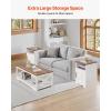 VEVOR 3 Pieces Farmhouse Coffee Table Sets, 40 Inch Industrial Coffee Table with 2 End Tables, Easy Assembly Coffee and Side Tables Sets with Charging Station, for Office, Living Room & Apartment(3 Pieces)