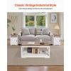 VEVOR 3 Pieces Farmhouse Coffee Table Sets, 40 Inch Industrial Coffee Table with 2 End Tables, Easy Assembly Coffee and Side Tables Sets with Charging Station, for Office, Living Room & Apartment(3 Pieces)