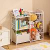 VEVOR 3-Tier Kids Bookshelf, Toy Storage Organizer for Toddler, Book Shelf for Kids Rooms with Sling Book Rack and Storage Bag, Kids Storage Book Shelves for Kids Room, Playroom, Kindergarten, Nursery(Toy Organizer With Fabric Drawer)