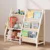 VEVOR 3-Tier Kids Bookshelf, Toy Storage Organizer for Toddler, Book Shelf for Kids Rooms with Sling Book Rack and Storage Bag, Kids Storage Book Shelves for Kids Room, Playroom, Kindergarten, Nursery(Kids Bookshelf With Toy Storage)