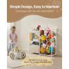 VEVOR 3-Tier Kids Bookshelf, Toy Storage Organizer for Toddler, Book Shelf for Kids Rooms with Sling Book Rack and Storage Bag, Kids Storage Book Shelves for Kids Room, Playroom, Kindergarten, Nursery(Toy Organizer With Fabric Drawer)