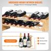 VEVOR 42 Bottle Modular Wine Rack, 7-Tier Solid Bamboo Wood Storage Racks with Table Top, Floor Freestanding Wines Holder Display Shelf, Wobble-Free Shelves for Kitchen, Bar, and Cellar (Black)(Original Wooden Colour)