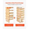 VEVOR 42 Bottle Modular Wine Rack, 7-Tier Solid Bamboo Wood Storage Racks with Table Top, Floor Freestanding Wines Holder Display Shelf, Wobble-Free Shelves for Kitchen, Bar, and Cellar (Black)(Natural Wood Color)